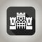 Black flat castle icon for web and mobile