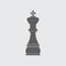 Black flat chess figure king vector icon.