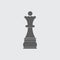 Black flat chess figure queen vector icon.