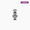 Black flat design microphone,  loudspeaker icon.