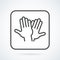 Black flat icon gesture hand of human high five, greeting