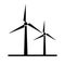 Black flat vector wind turbine icon isolated