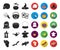 Black,flat and white magic black,flat icons in set collection for design. Attributes and sorceress accessories vector