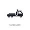 black flatbed lorry isolated vector icon. simple element illustration from transportation concept vector icons. flatbed lorry