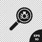 Black Flea search icon isolated on transparent background. Vector