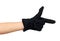 Black fleece gloves. Kids personal accessory, winter mittens