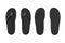 Black Flip Flops Sandals in Clay Style. 3d Rendering
