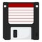 Black Floppy Disk Flat Icon Isolated on White