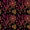 Black floral background with indian ornament