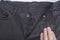 Black fly pants with buttons with hand