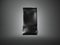 Black foil package isolated on dark background. 3d render