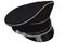 black forage cap with silver cord