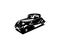 black ford caupe car vector graphic illustration on white background.