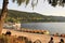 Black Forest, Lake Titisee Beach with Rental Boats and Tourists