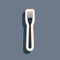 Black Fork icon isolated on grey background. Long shadow style. Vector