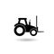 Black Forklift truck icon with shadow