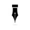 Black Fountain pen closeup logo or icon