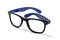 Black frame hipster eyeglasses isolated on white