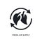 black fresh air supply isolated vector icon. simple element illustration from sauna concept vector icons. fresh air supply