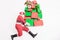 Black Friday 2016, funny Santa delivering gift boxes and girl