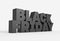 Black friday 3D render isolated on soft gray background. 3D illustrating.
