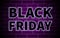 Black Friday black inscription on brick wall background