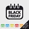 Black Friday Calendar Flat Icon - Colorful Vector Illustration - Isolated On Transparent Background