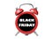 Black friday clock alarm reminder isolated