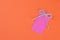 Black Friday. The concept of shopping. sale. Pink sale price tag on orange background. view from above