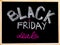 Black Friday deals advertisement handwritten with chalk on wooden frame blackboard