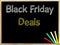 Black Friday Deals text on blackboard
