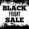 Black friday design on grunge ink splattered background