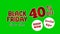 Black Friday discount 40 percent limited offer shop now text cartoon animation motion graphics