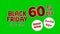 Black Friday discount 60 percent limited offer shop now text cartoon animation motion graphics