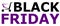 Black Friday discount offer logo with a shopping cart vector illustration combining violet and black colour