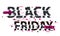 Black Friday glitch text. Anaglyph 3D effect. Technological retro background. Online shopping concept. Sale, e-commerce, retailing