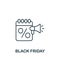 Black Friday icon. Line simple line Retail icon for templates, web design and infographics