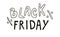 Black Friday illustration. Sale calligraphy with film grain, noise, dotwork, grunge texture and light background for logo, banners