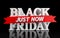 BLACK FRIDAY JUST NOW word on white background illustration 3D rendering