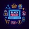 Black Friday Laptop Neon Concept