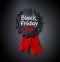 Black Friday lettering and plasticine medal banner