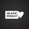 Black friday love on black background