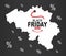 Black Friday Map - Belgium white