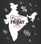 Black Friday Map - India white