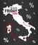 Black Friday Map - Italy white