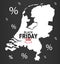 Black Friday Map - Netherlands white