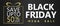 Black Friday Mega Sale banner. Golden gift box with discount text. Dark background. White and golden text lettering. Vector Banner