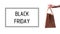 Black Friday. Paper Bag in Woman Hand. Concept Sale. Banner