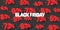 Black Friday poster with red 3d render rounded percentage numbers on black backdrop