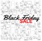 Black friday sale background. Discount template. Household appliances icons. Various electronics vector icons.